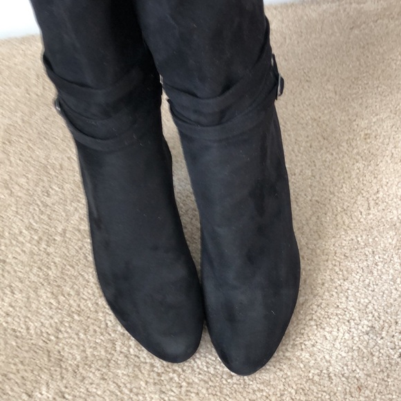 Black suede knee high boots - Picture 4 of 6